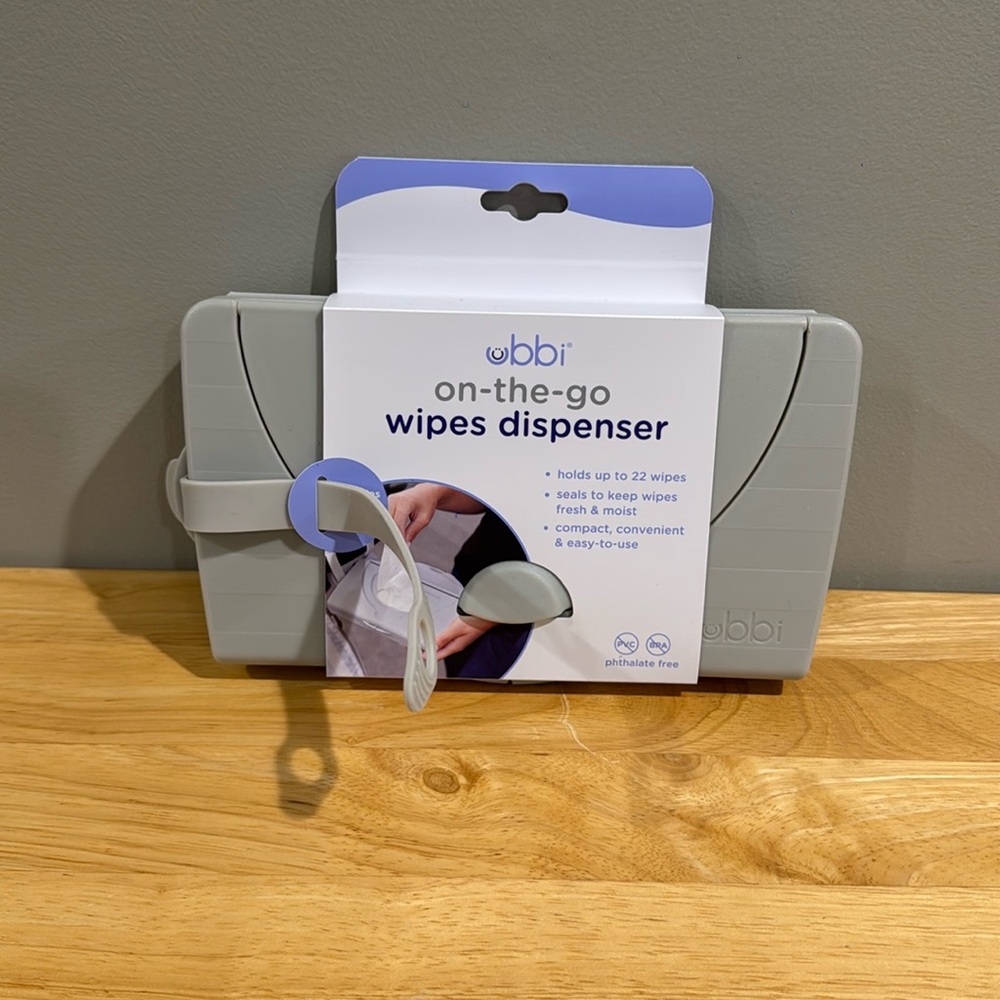 Brand New Ubbi On-The-Go Baby Wipes Dispenser